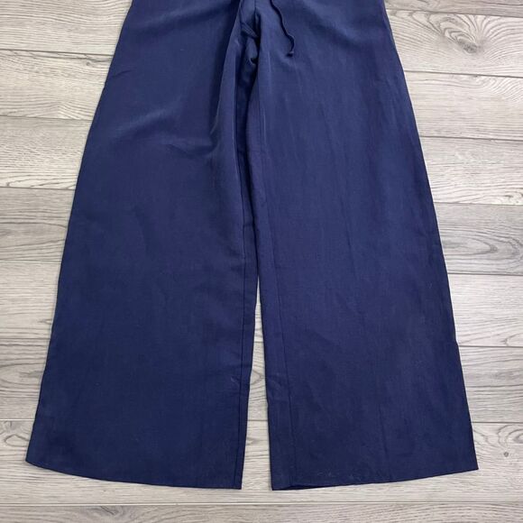 Kobi Halperin Size S Louise Blue Linen Tencel Pullon Wide Leg Pants NEW Trousers - Picture 9 of 12